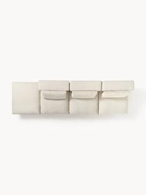 Modulares Ecksofa Felix mit Hocker, Bezug: 100 % Polyester Der strap, Gestell: Massives Kiefern- und Fic, Webstoff Hellbeige, B 300 x T 210 cm