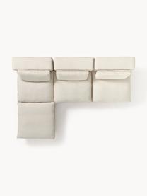 Modulares Ecksofa Felix mit Hocker, Bezug: 100 % Polyester Der strap, Gestell: Massives Kiefern- und Fic, Füße: Kunststoff Dieses Produkt, Webstoff Hellbeige, B 300 x T 210 cm