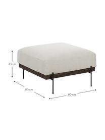 Sofa-Hocker Brooks mit Metall-Füßen, Bezug: Polyester Der Bezug ist n, Gestell: Massives Kiefernholz, FSC, Rahmen: Lackiertes Kiefernholz, F, Füße: Metall, pulverbeschichtet, Webstoff Hellbeige, B 80 x H 43 cm