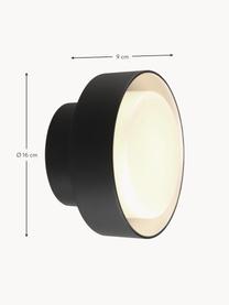 Dimmbare LED-Außenwandleuchte Plaff-On!, mundgeblasen, Lampenschirm: Opalglas, mundgeblasen, Weiß, Schwarz, Ø 16 x T 9 cm