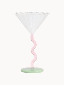 Copas martini Curve, 2 uds., Vidrio, Transparente, lila, verde claro, Ø 17 x Al 10 cm, 150 ml