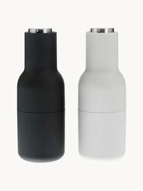 Moulins à sel et à poivre design avec couvercle en acier inoxydable Bottle Grinder, 2 élém., Anthracite, gris clair, argenté, Ø 8 x haut. 21 cm