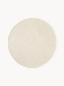 Tapis rond à poils ras tufté main, en matériaux recyclés Eleni, Beige, Ø 150 cm (taille M)