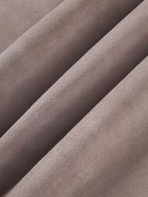 Housse de coussin 50x50 en cuir avec franges Amaia, 100 % cuir, Taupe, larg. 30 x long. 50 cm