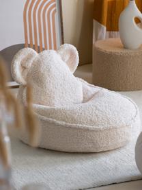 Pouf per bambini in teddy Bear, Teddy bianco latte, Larg. 60 x Prof. 70 cm