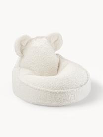 Detský sedací vak z plyšu Bear, Plyšová lomená biela, Š 60 x H 70 cm