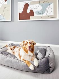 Panier en velours pour chien Glam, tailles variées, Gris clair, gris foncé, larg. 112 x prof. 95 cm