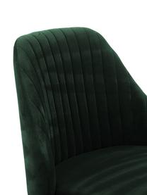 Krzesło tapicerowane z aksamitu Lucie, 2 szt., Tapicerka: aksamit (poliester), Nogi: metal o wykończeniu drewn, Zielony, S 49 x G 57 cm