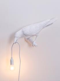 Design wandlamp Bird met stekker, Lamp: kunsthars, Wit, 33 x 13 cm