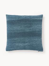 Housse de coussin 40x40 texturée Aline, 100 % polyester, Bleu, larg. 40 x long. 40 cm