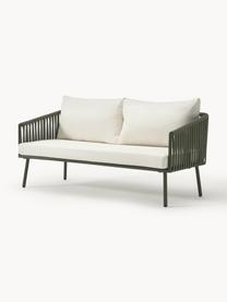 Garten-Lounge-Set Malo, 4-tlg., Bezug: 100 % Polyester Der hochw, Gestell: Aluminium, pulverbeschich, Tischplatte: Glas, Off White, Olivgrün, Set mit verschiedenen Größen