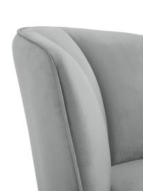 Fauteuil cocktail en velours gris clair Louise, Velours gris, larg. 76 x prof. 75 cm