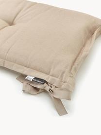 Effen bankkussen Panama, 2 stuks, Bekleding: 50% katoen, 45% polyester, Beige, B 48 x L 120 cm