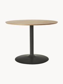 Runder Esstisch Menorca mit Eschenholzfurnier, Ø 100 cm, Tischplatte: Eschenholzfurnier, Mittel, Helles Holz, Schwarz, Ø 100 cm