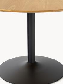 Table ronde avec placage en frêne Menorca, Ø 100 cm, Bois de frêne, noir, Ø 100 cm