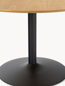 Mesa de comedor redonda Menorca, Ø 100 cm, Tablero: fibras de densidad media , Estructura: metal con pintura en polv, Madera de fresno, negro, Ø 100 cm