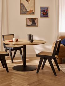 Runder Esstisch Menorca, in verschiedenen Größen, Tischplatte: Mitteldichte Holzfaserpla, Eschenholz, Schwarz, Ø 100 cm