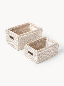 Set di 2 cesti con coperchio Lurdes, Rattan, Beige chiaro, Set in varie misure