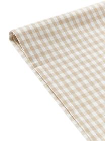 Geruite tafelloper Appoline, 100% katoen, Beige, gebroken wit, B 50 x L 160 cm