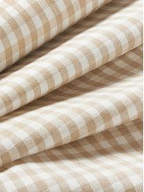 Geruite tafelloper Appoline, 100% katoen, Beige, gebroken wit, B 50 x L 160 cm
