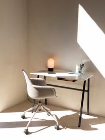 Krzesło biurowe bouclé Albert, obrotowe, Tapicerka: 100% poliester Dzięki tka, Taupe, czarny, S 59 x G 52 cm