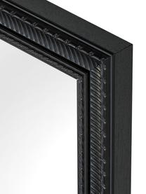 Eckiger Wandspiegel Paris mit schwarzem Kunststoffrahmen, Rahmen: Polyurethan, Rückseite: Mitteldichte Holzfaserpla, Spiegelfläche: Spiegelglas, Rahmen: Schwarz Spiegelfläche: Spiegelglas, 52 x 62 cm