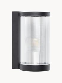 Outdoor wandlamp Coupar, Diffuser: kunststof, Zwart, Ø 13 x H 25 cm