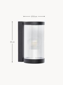 Outdoor wandlamp Coupar, Diffuser: kunststof, Zwart, Ø 13 x H 25 cm