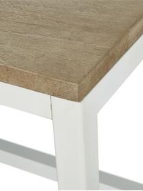 Mesa de comedor Raw, tablero de madera maciza, Tablero: madera de mango maciza, c, Estructura: metal con pintura en polv, Tablero: madera de mango Estructura: blanco mate, An 180 x F 90 cm