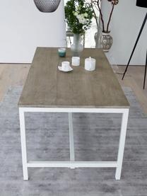 Mesa de comedor Raw, tablero de madera maciza, Tablero: madera de mango maciza, c, Estructura: metal con pintura en polv, Tablero: madera de mango Estructura: blanco mate, An 180 x F 90 cm