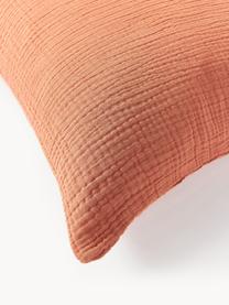 Poszewka na poduszkę z muślinu bawełnianego Odile, Terakota, S 80 x D 80 cm