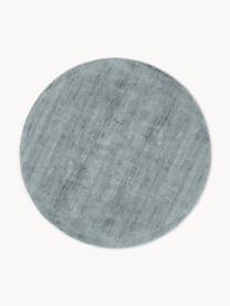 Alfombra redonda artesanal de viscosa Jane, Parte superior: 100% viscosa, Reverso: 100% algodón, Gris azulado, Ø 150 cm (Tamaño M)