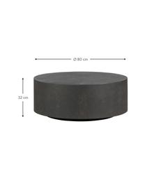 Mesa de centro redonda para exterior de cemento Dean, Revestimiento de hormigón y fibra de vidrio, Marrón oscuro, Ø 80 x Al 32 cm