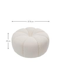 Pouf en tissu bouclé Peppo Lounge, Tissu bouclé blanc, Ø 76 x haut. 39 cm