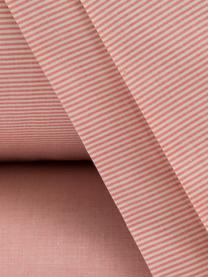 Set lenzuola in percalle Stripes, Tessuto: percalle Il percalle è un, Terracotta, crema, 260 x 295 cm