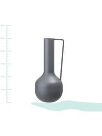 Vase Trend aus Metall, Metall, beschichtet, Grau, Ø 10 x H 25 cm