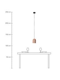 Kleine Pendelleuchte Marvel mit Wabenstruktur, Lampenschirm: Metall, verkupfert, Baldachin: Metall, beschichtet, Kupfer, Ø 15 x H 24 cm