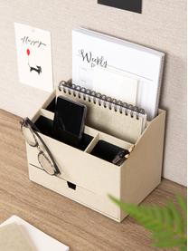 Bureau organizer Greta, Massief, gelamineerd karton, Lichtbeige, B 24 x D 16 cm