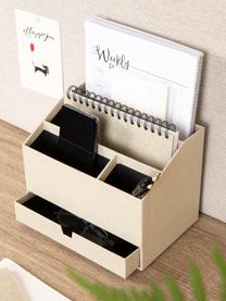 Organizer ufficio Greta, Cartone solido, laminato, Beige chiaro, Larg. 24 x Prof. 16 cm