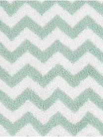 Set 3 asciugamani con motivo a zigzag Liv, Verde menta, bianco crema, Set in varie misure