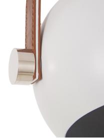 Großer Deckenstrahler Bow mit Leder-Dekor, Baldachin: Metall, lackiert, Dekor: Kunstleder, Weiß, B 76 x H 28 cm