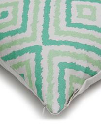 Housse de coussin imprimé graphique Henry, Blanc, vert