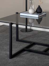 Table basse verre Hybrid, Gris, noir, larg. 80 x prof. 80 cm