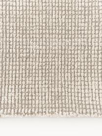 Tapis à poils ras tissé à la main Mansa, 56 % laine certifiée RWS, 44 % viscose, Beige, blanc crème, larg. 80 x long. 150 cm (taille XS)