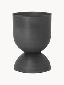 Cache-pot Hourglass, haut. 59 cm, Fer, enduit, Noir, mat, Ø 40 x haut. 59 cm