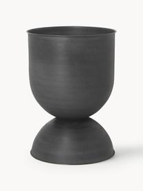 Übertopf Hourglass, H 59 cm, Eisen, beschichtet, Schwarz, matt, Ø 40 x H 59 cm