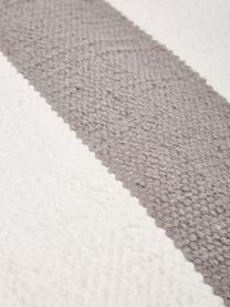Passatoia in cotone tessuta a mano Blocker, 100% cotone, Bianco crema/grigio chiaro, Larg. 70 x Lung. 250 cm