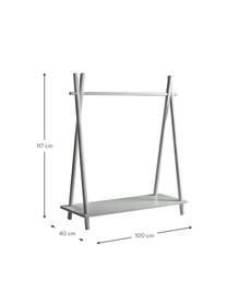 Dětská dřevěná šatní tyč Alicante, Borovicové dřevo, MDF deska (dřevovláknitá deska střední hustoty), Šedozelená, Š 100 cm, V 117 cm