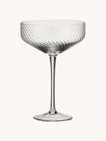 Copas pompadour de champán artesanales con relieves Katrina, 4 uds., Vidrio, Transparente, Ø 12 x Al 17 cm, 300 ml