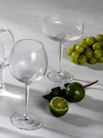 Copas pompadour de champán artesanales con relieves Katrina, 4 uds., Vidrio, Transparente, Ø 12 x Al 17 cm, 300 ml